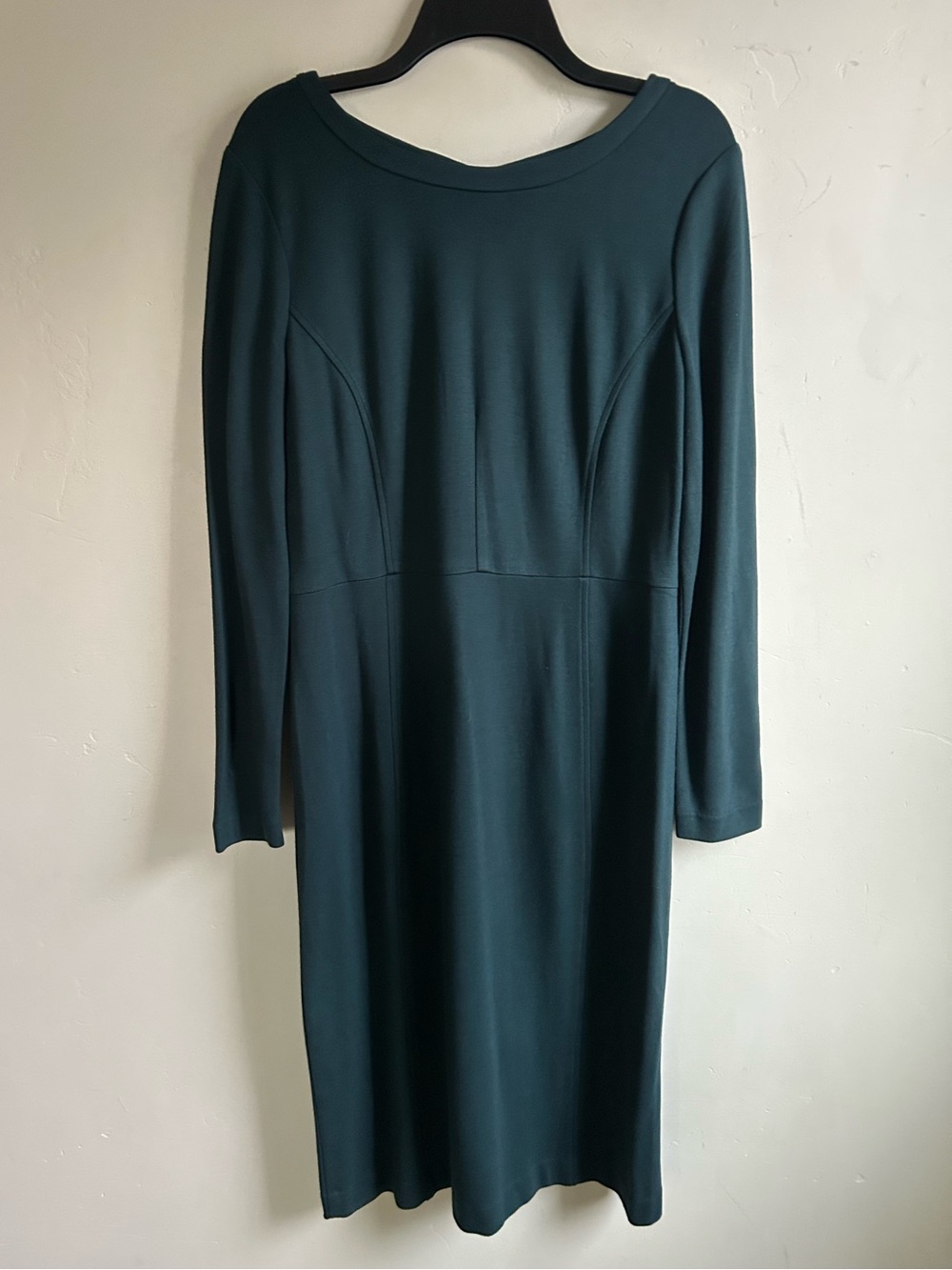 ▶️ Pure Collection Ponte Midi Dress Womens 12 Teal Long Sleeve Career Stretch - Picture 4 of 10